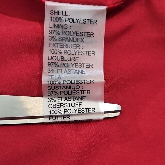 NUE by Shani S1025 Size 2 Leather Accents Red Shapewear Midi Dress Quiet Luxury - Picture 6 of 16